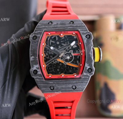 Swiss Replica Richard Mille RM67-02 Red Watches in Carbon TPT Openwork Dial